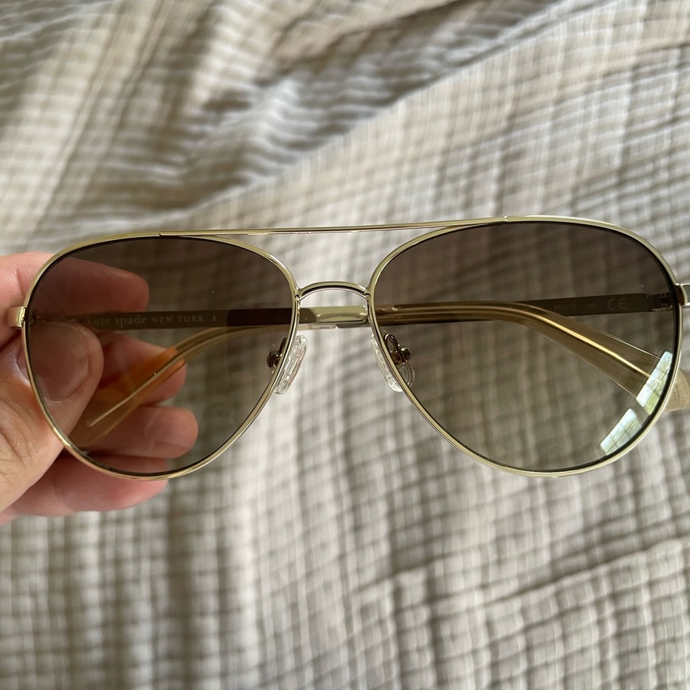 Kate Spade Gold Round Sunglasses